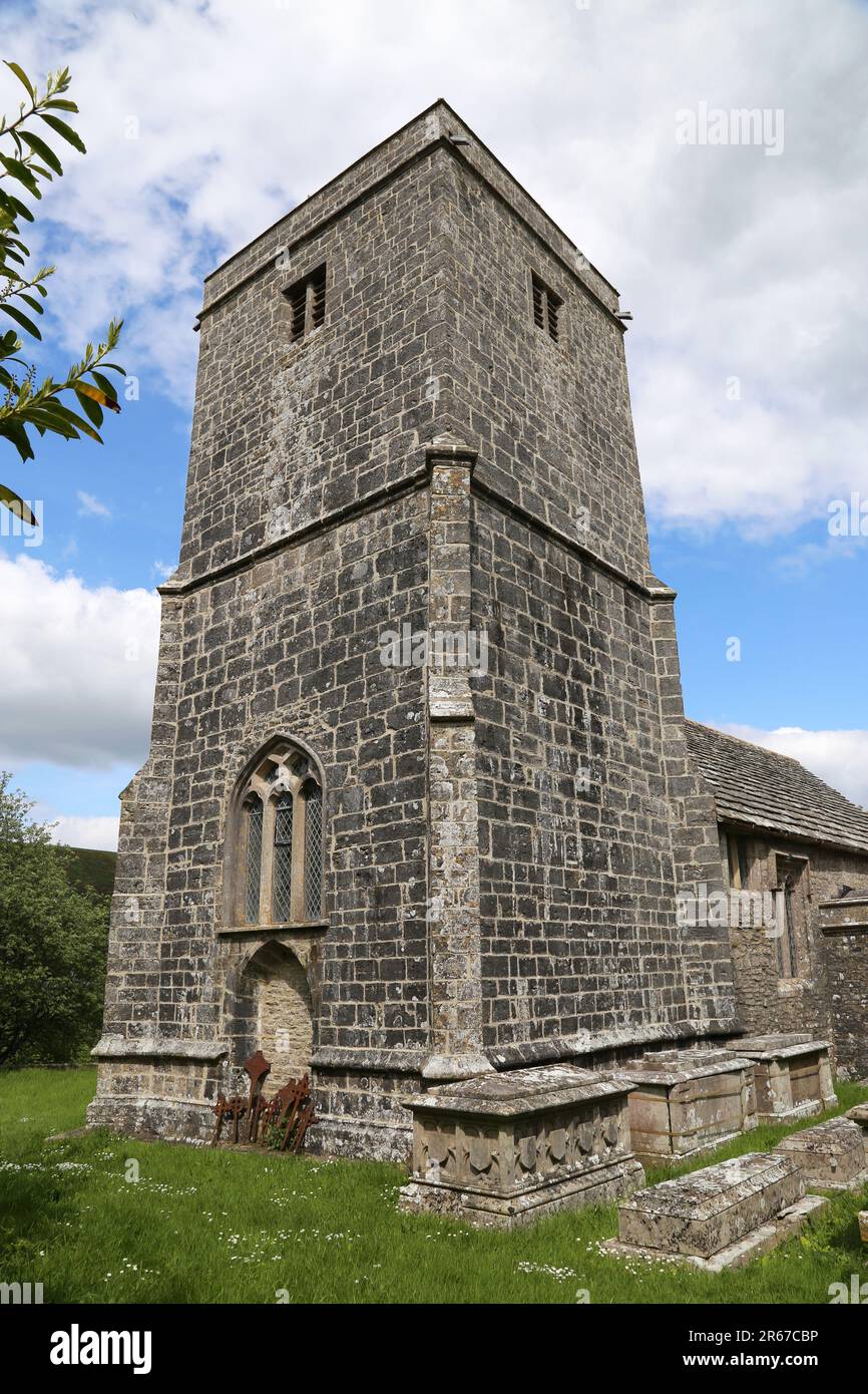 St. Michael und All Angels Kirche, Kirchturm, Wareham, Insel Purbeck, Dorset, England, Großbritannien, Großbritannien, Europa Stockfoto