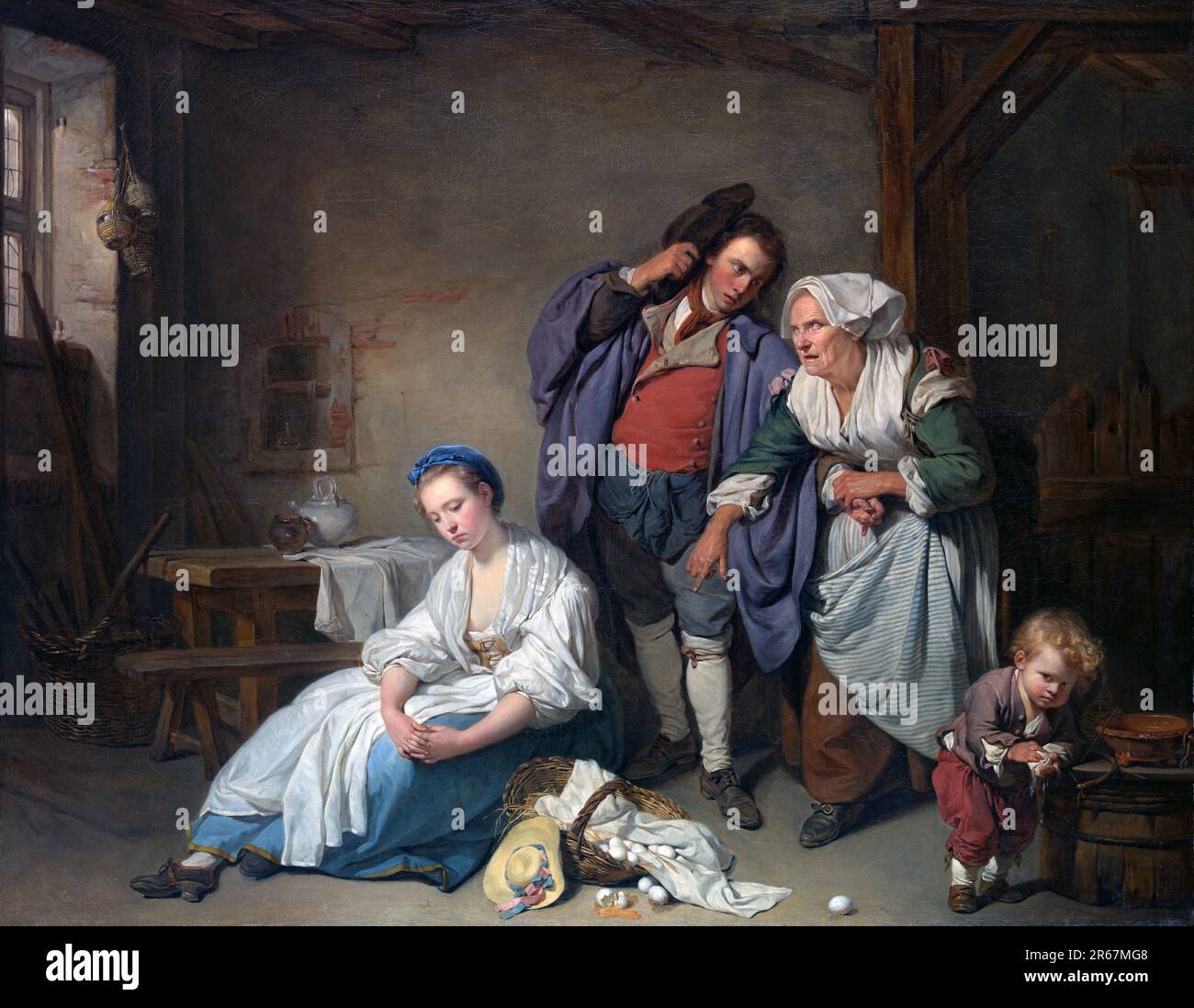 Broken Eggs, 1756, Malen von Jean-Baptiste Greuze Stockfoto