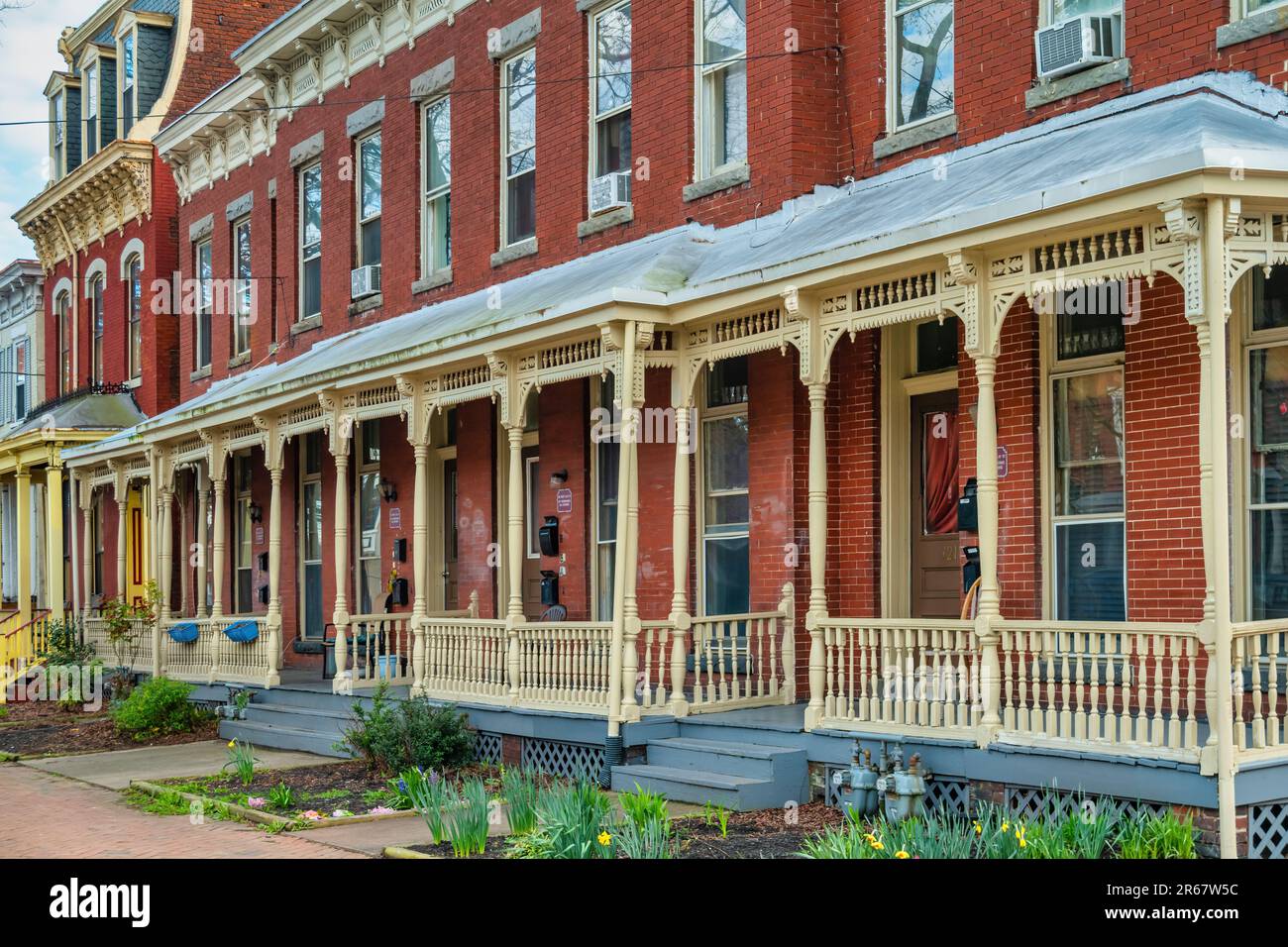 Stadthäuser im Stadtzentrum von Richmond Virginia, USA. Stockfoto