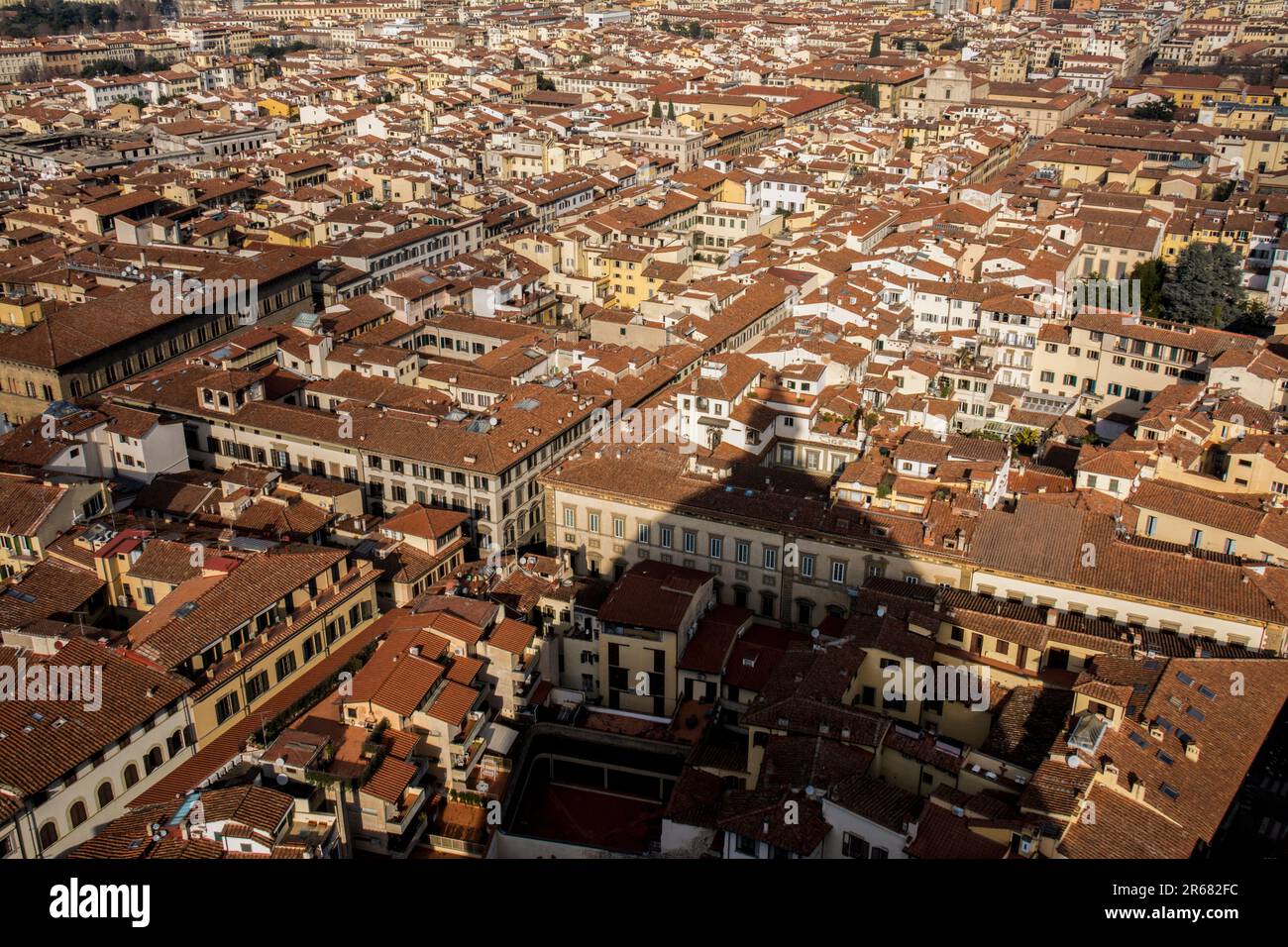 Der Schatten von Brunelleschis Kuppel über Florenz, Italien Stockfoto