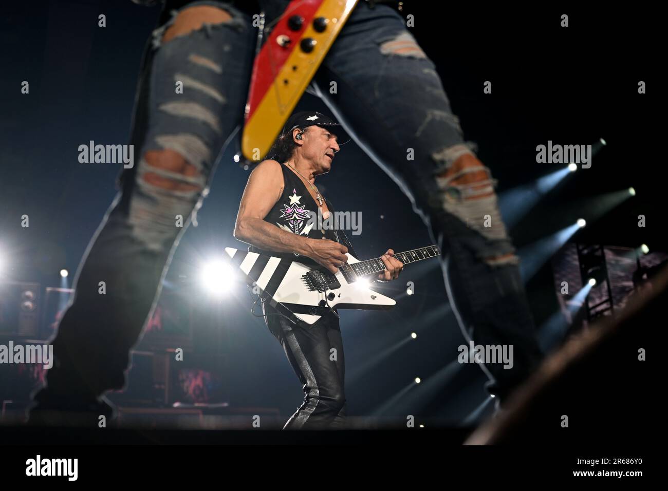 Brünn, Tschechische Republik. 07. Juni 2023. Der Gitarrist Matthias Jabs der deutschen Rockband Scorpions tritt am 7. Juni 2023 in Brünn auf. Kredit: Vaclav Salek/CTK Photo/Alamy Live News Stockfoto