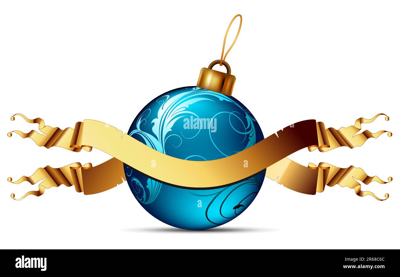 weihnachtsball mit Band. Diese Illustration kann als Designerarbeit nützlich sein Stock Vektor