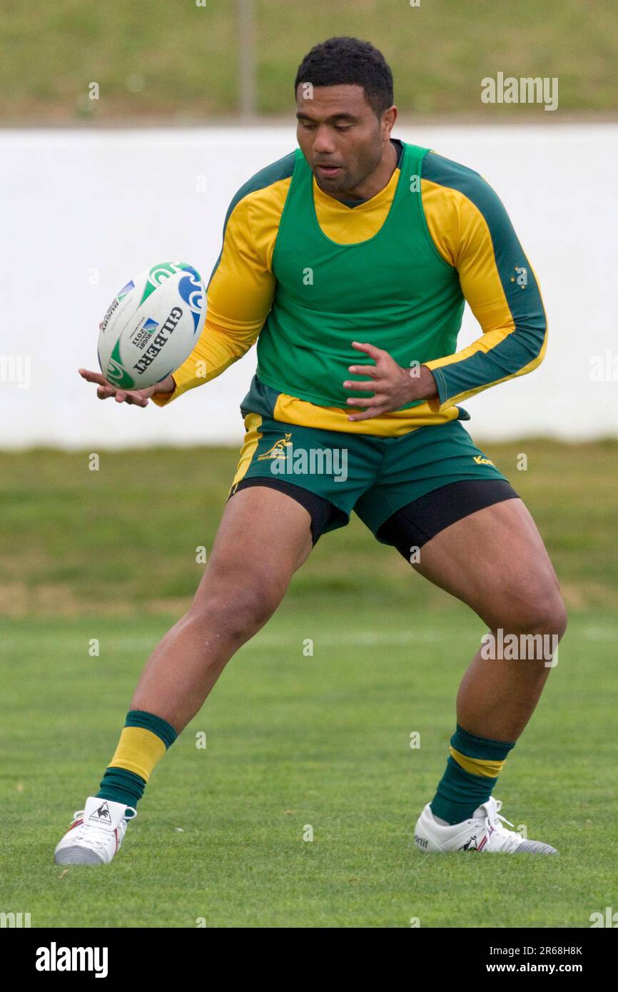Wycliff Palu bei der ersten Trainingssitzung des australischen Rugby-Weltmeisterschaftsteams, Auckland, Neuseeland, Dienstag, 06. September, 2011. Stockfoto
