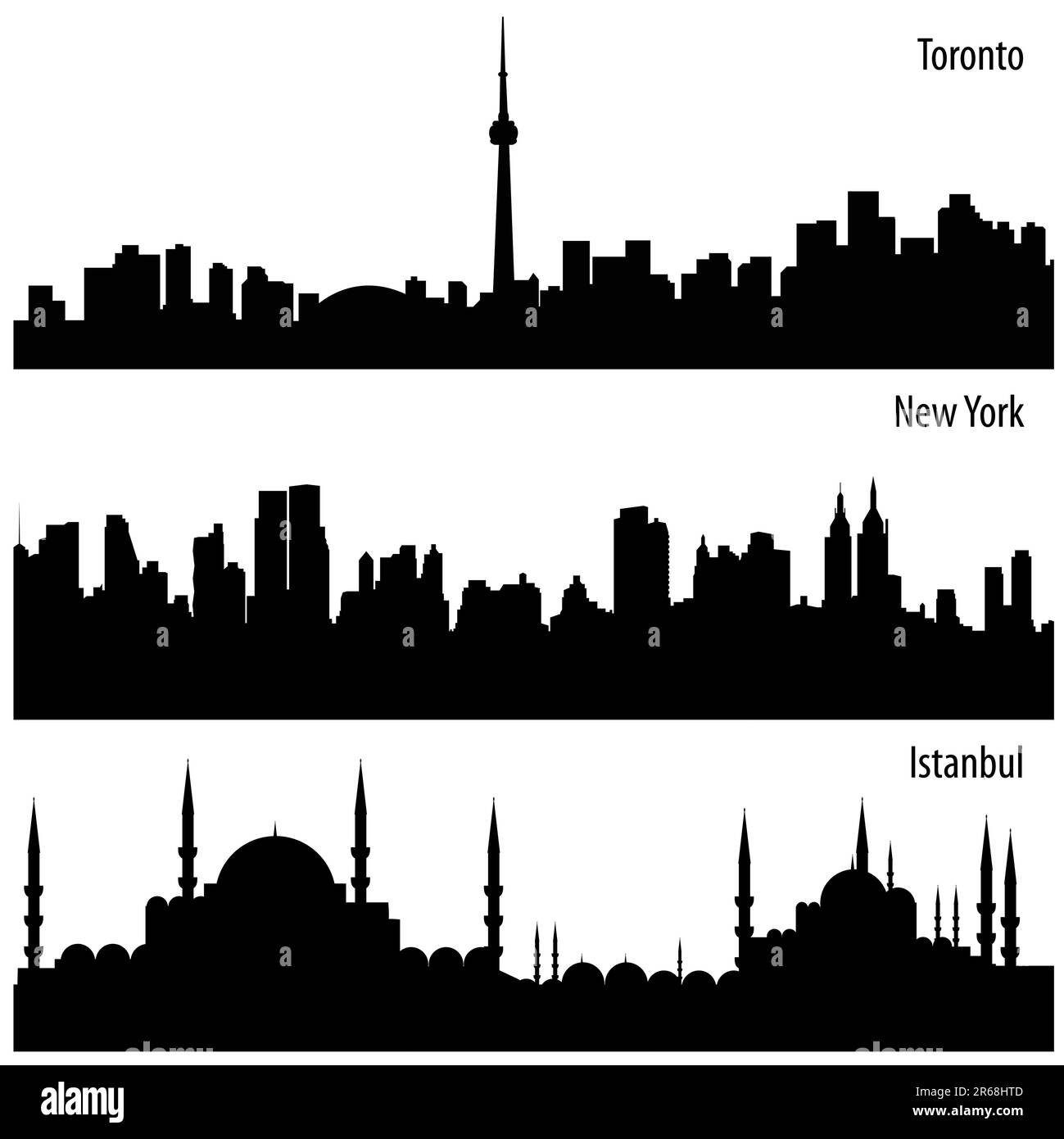 vector Cityscape Kollektion Stock Vektor