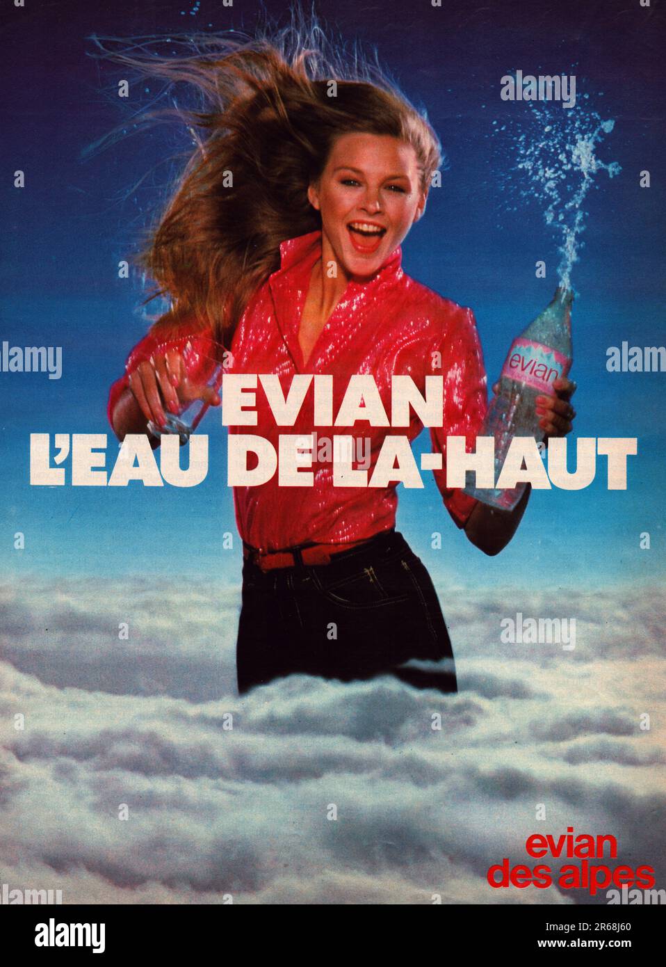 Evian des Alpes Evian Eau publicite Evian l'Eau de La-Haut Stockfoto