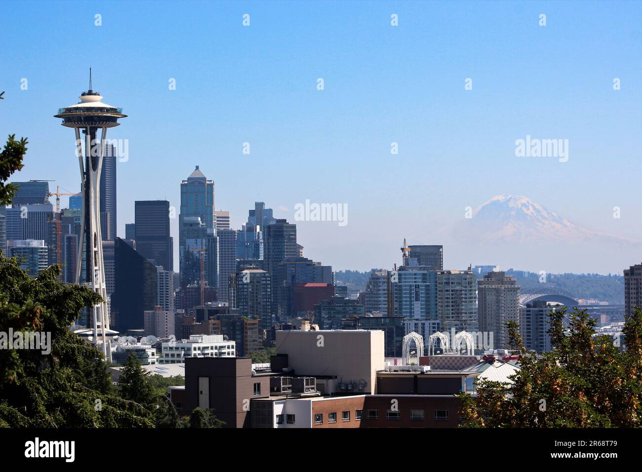 Blick auf die Stadt Seattle. Hochwertiges Foto. Stockfoto