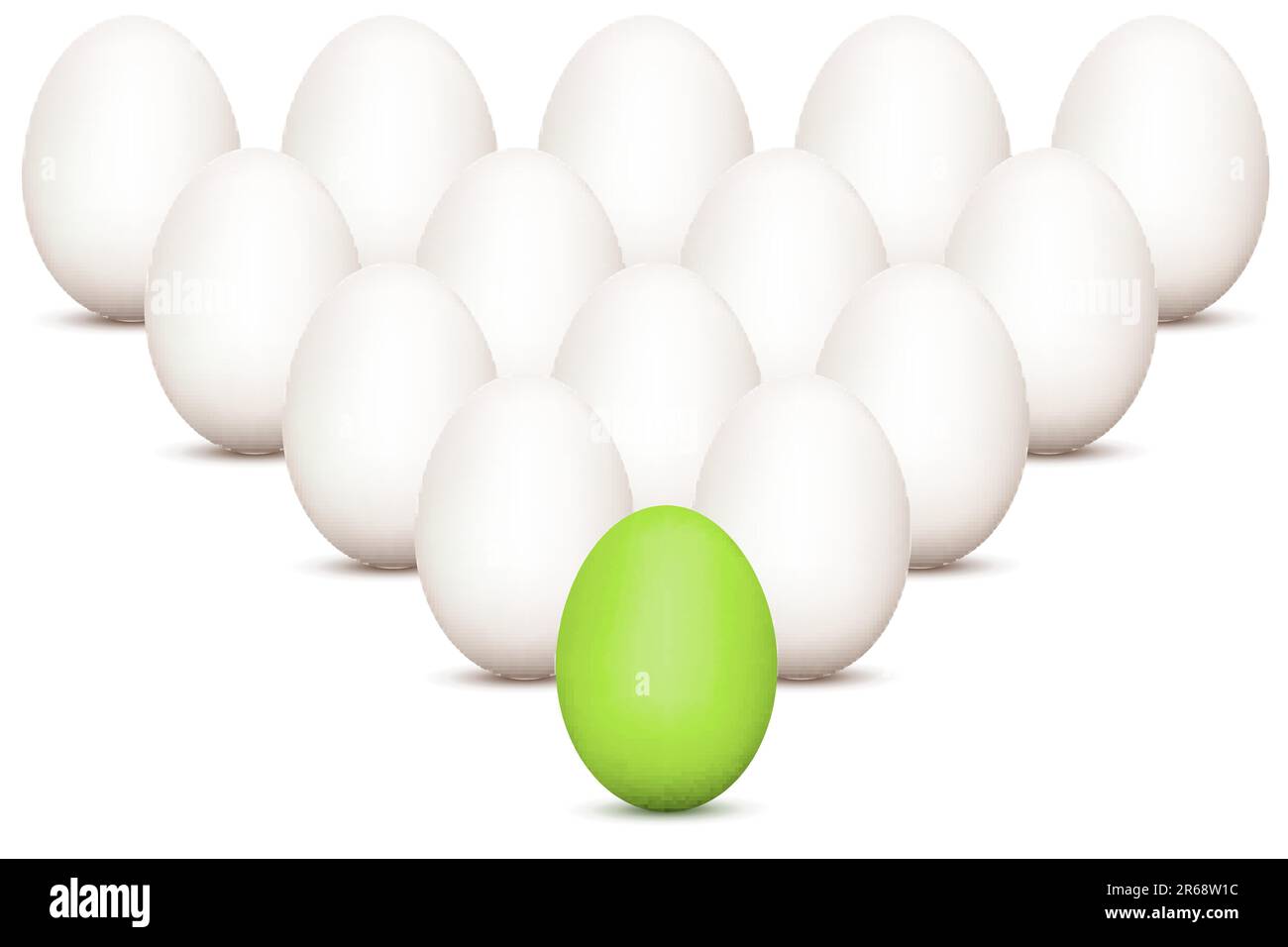 Abbildung der Gruppe von Eiern auf weißem Hintergrund Stock Vektor