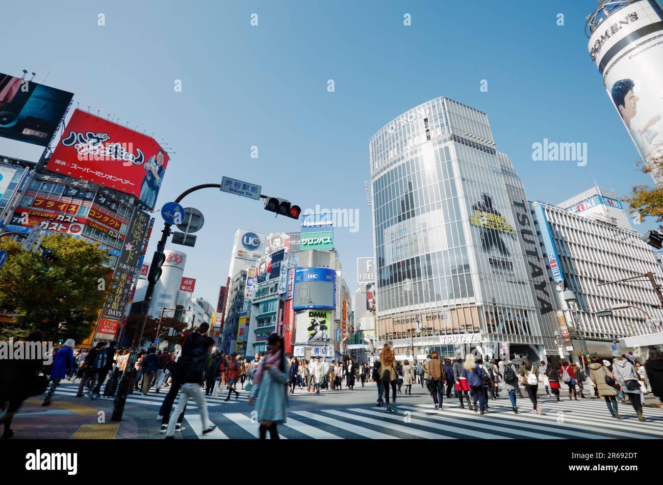 Kreuzung Shibuya scramble Stockfoto