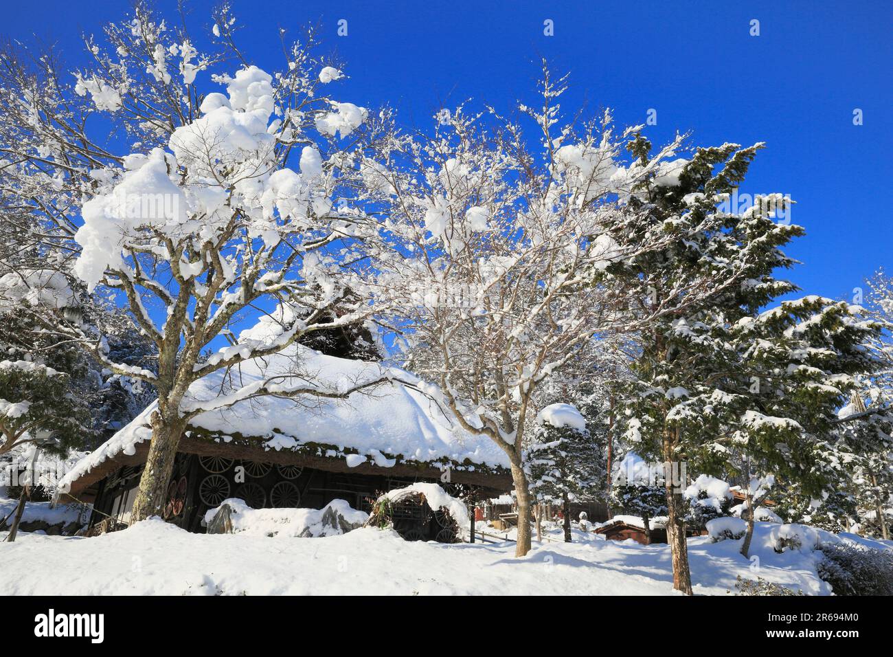 Hida-Dorf im Schnee Stockfoto