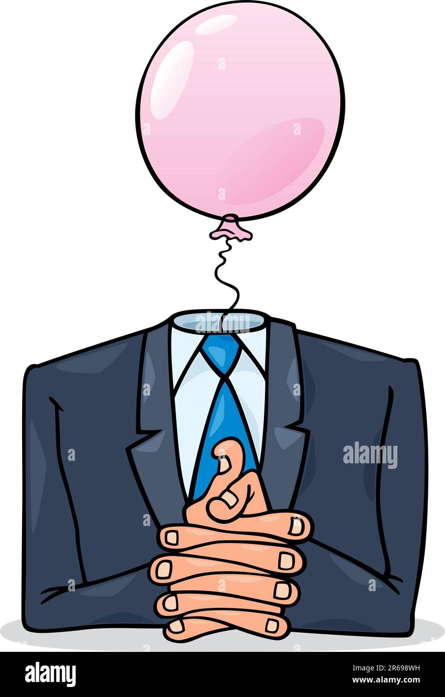 Cartoon-Illustration der Politiker mit rosa Ballon statt Kopf Stock Vektor