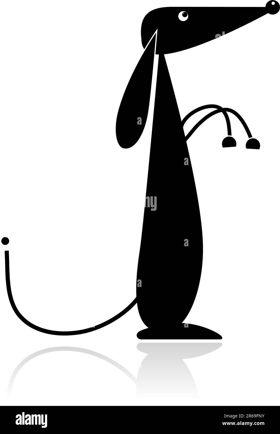 Lustige schwarzer Hund Silhouette für Ihr design Stock Vektor