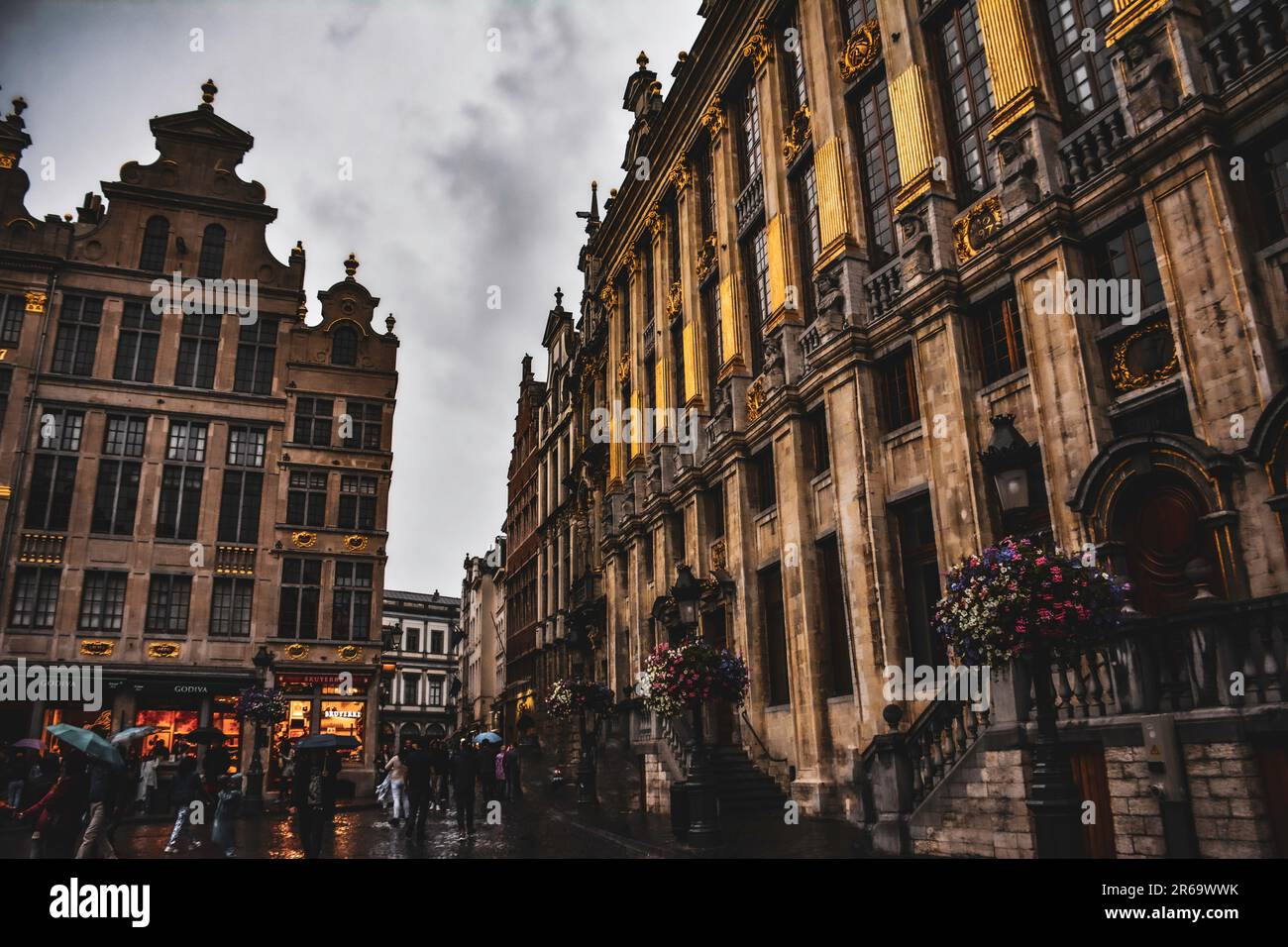 Kunstvoll verzierte Guildhalls des Grand-Place - Brüssel, Belgien Stockfoto