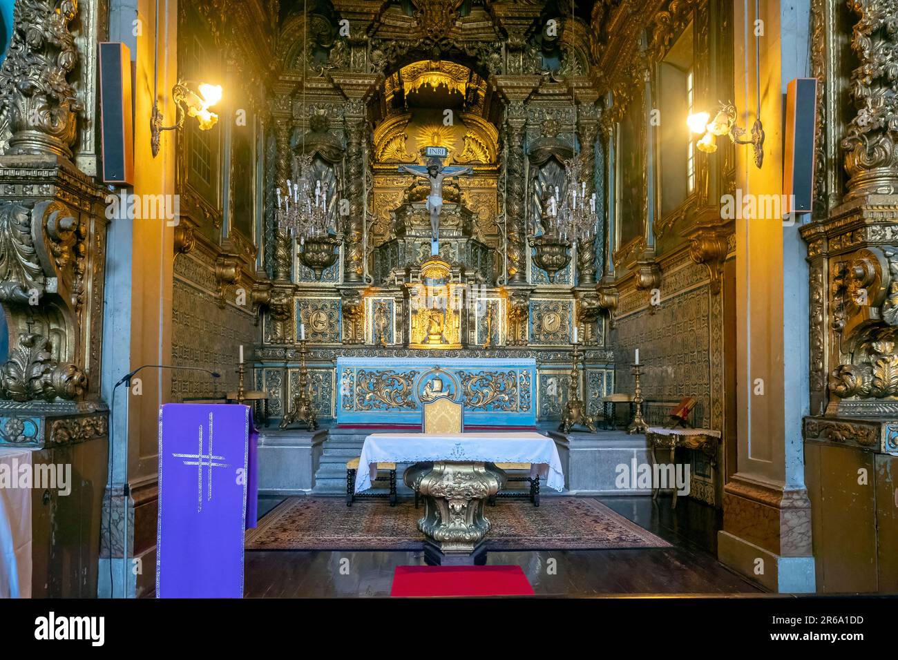 Inneres, St. Peters Kirche, R. de São Pedro 1, 9000-219, Stadt Funchal, Madeira, Portugal Stockfoto