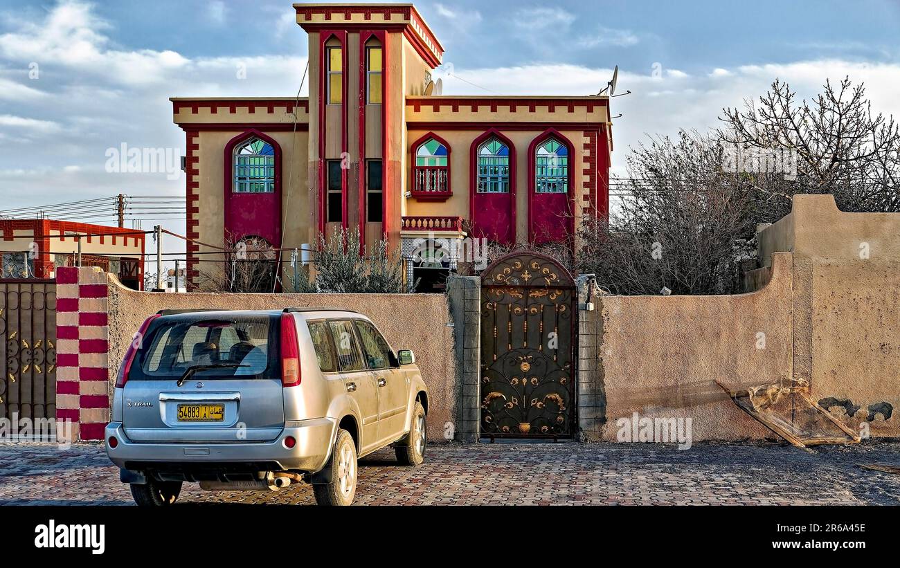 Traditionelles charakteristisches Familienhaus in Oman., Oman, Schlachten, Asien Stockfoto