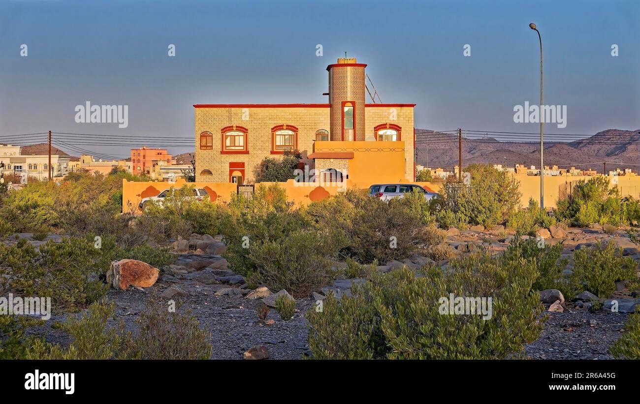 Traditionelles charakteristisches Familienhaus in Oman., Oman, Schlachten, Asien Stockfoto