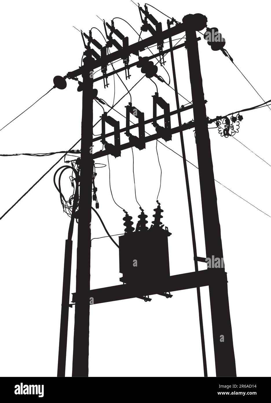 Vektor-Silhouette der kleinen elektrischen Umspannwerk Stock Vektor