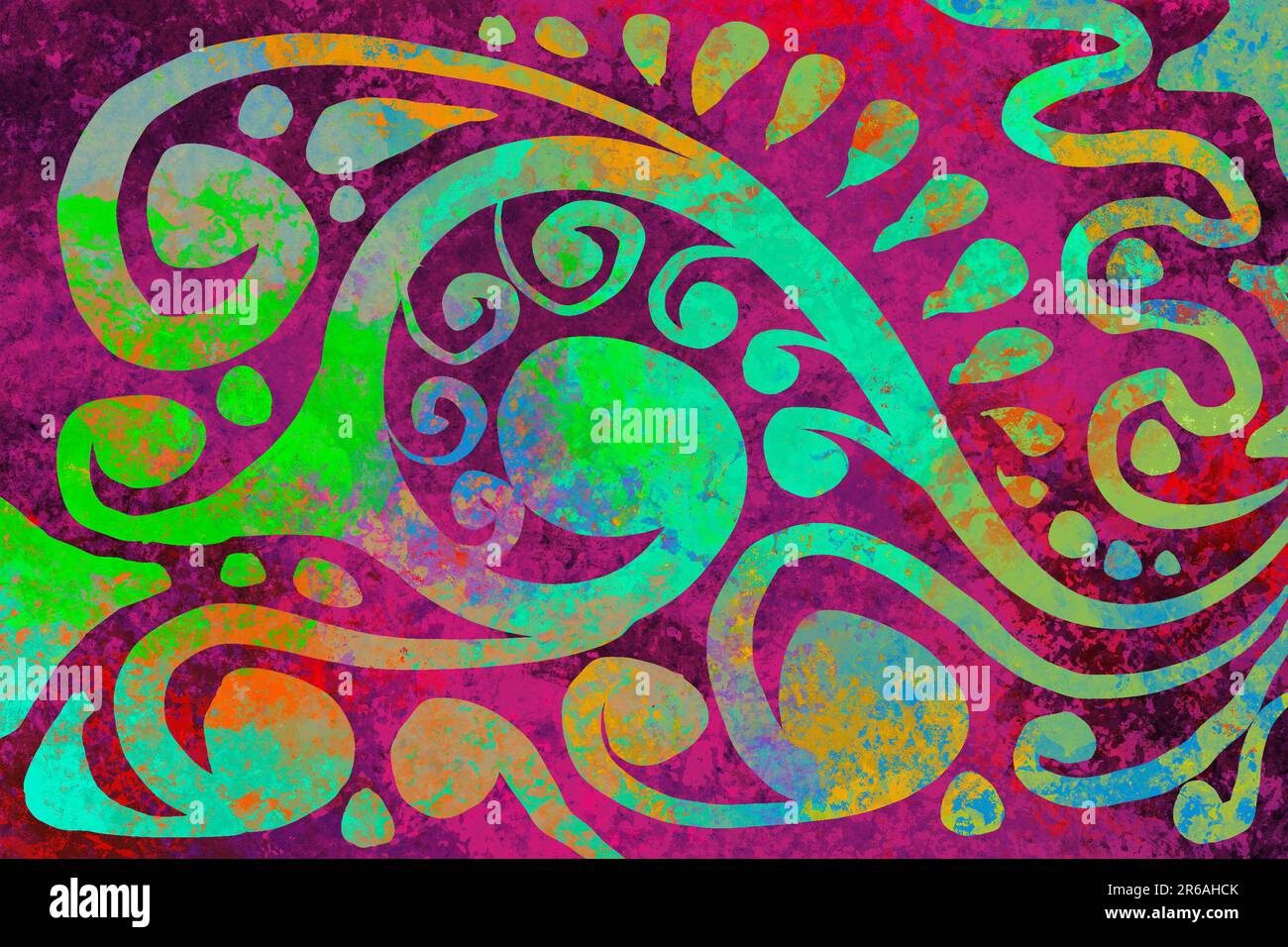 Mehrfarbiger abstrakter Hintergrund, digitale Malerei, Textur und Muster, Dekoration Stockfoto