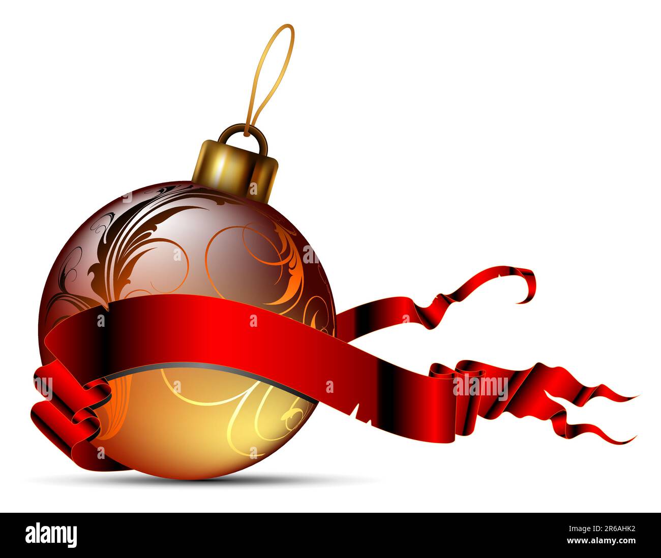 weihnachtsball mit Band. Diese Illustration kann als Designerarbeit nützlich sein Stock Vektor