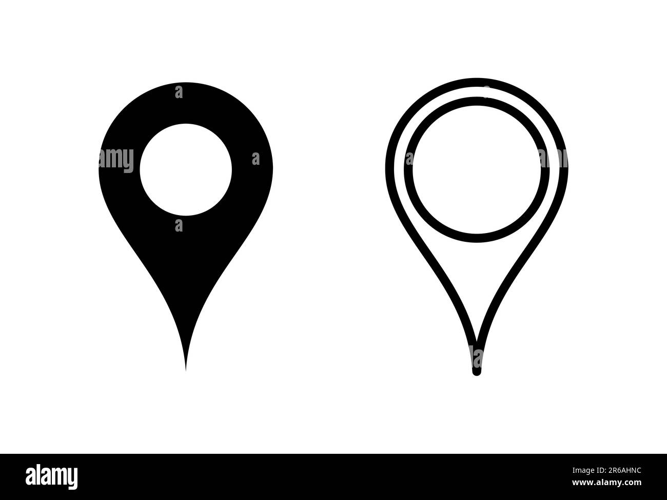 PIN-Symbolgruppe. Vektor des Positionssymbols. Zielsymbol. Kartennadel Stock Vektor