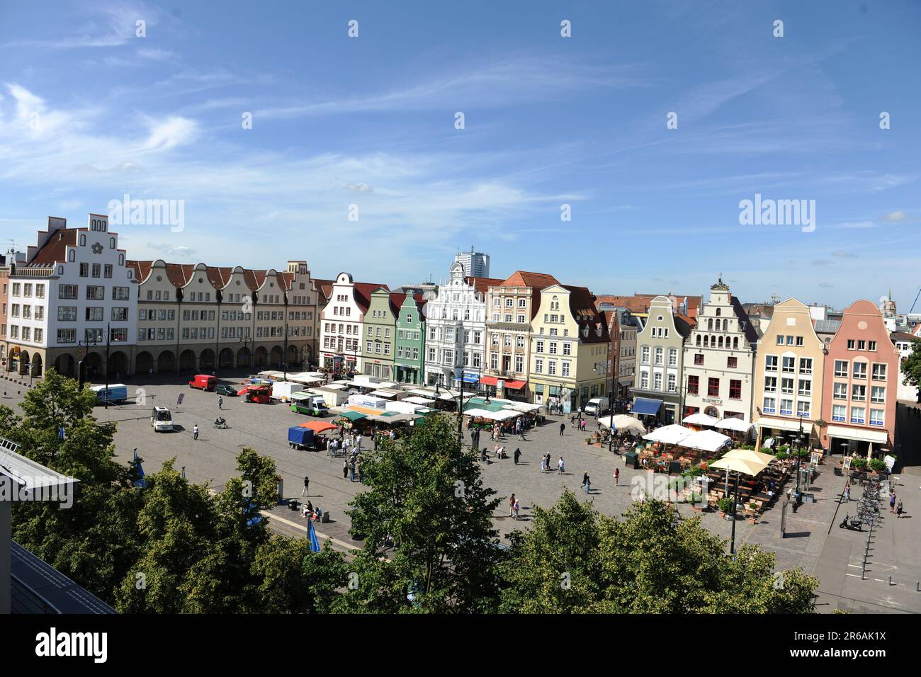 Marktplatz in Rostock, Norddeutschland Stockfoto