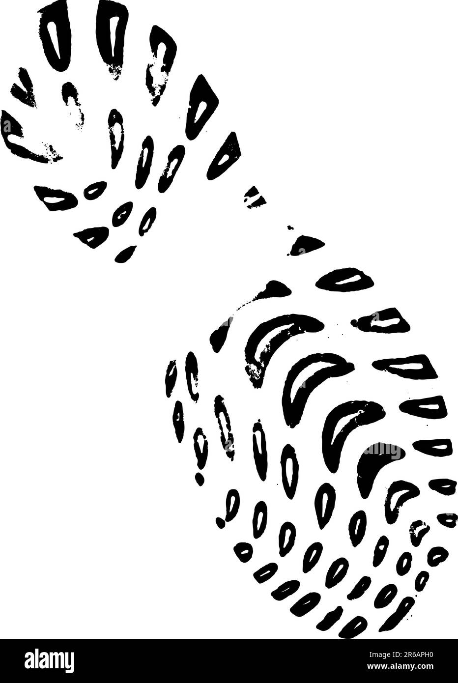 Isolierter Aufdruck auf der rechten Sohle – sehr detaillierter Vektor eines Laufschuhs Stock Vektor