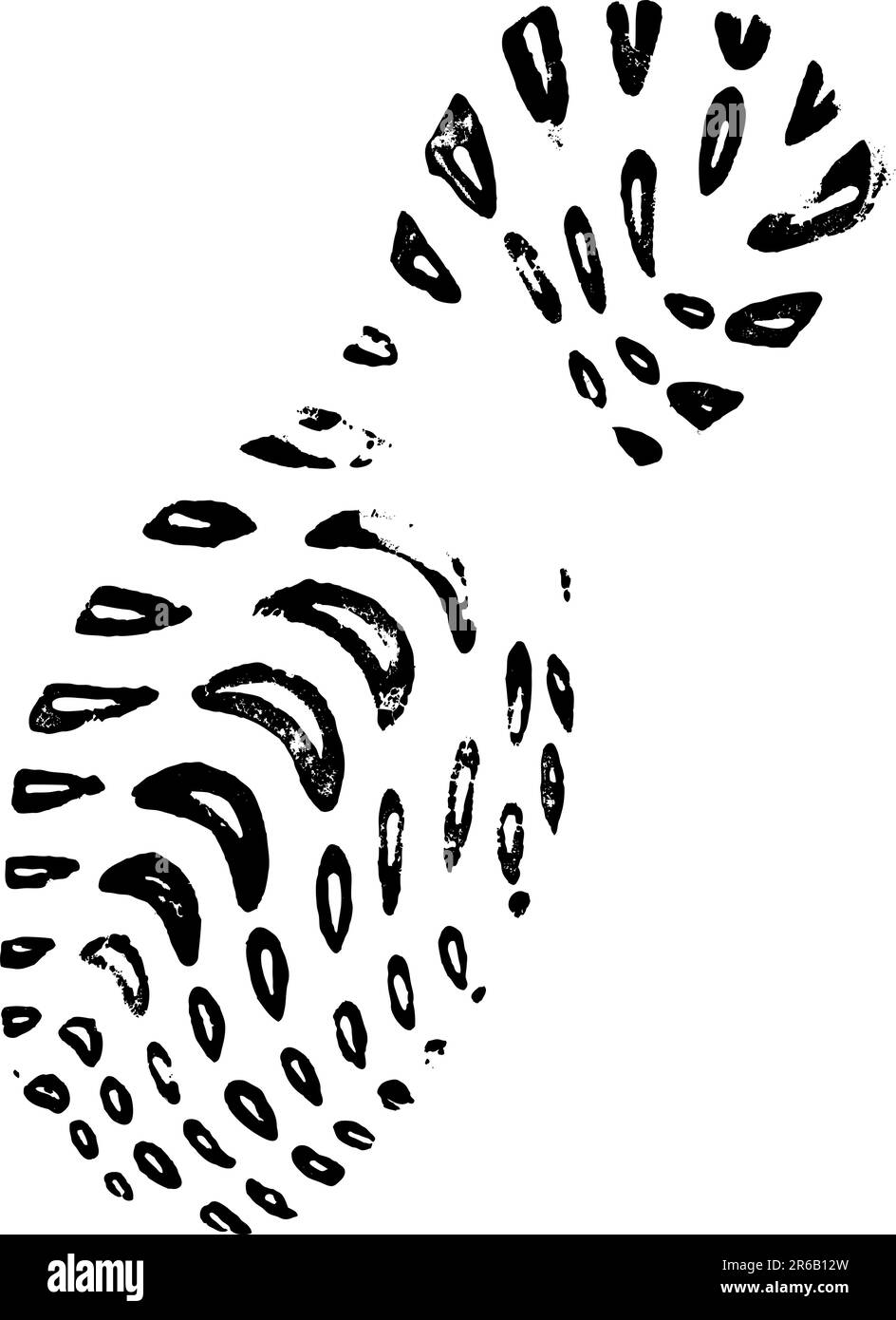 Isolierter Aufdruck auf der linken Sohle – sehr detaillierter Vektor eines Trainingsschuhs Stock Vektor