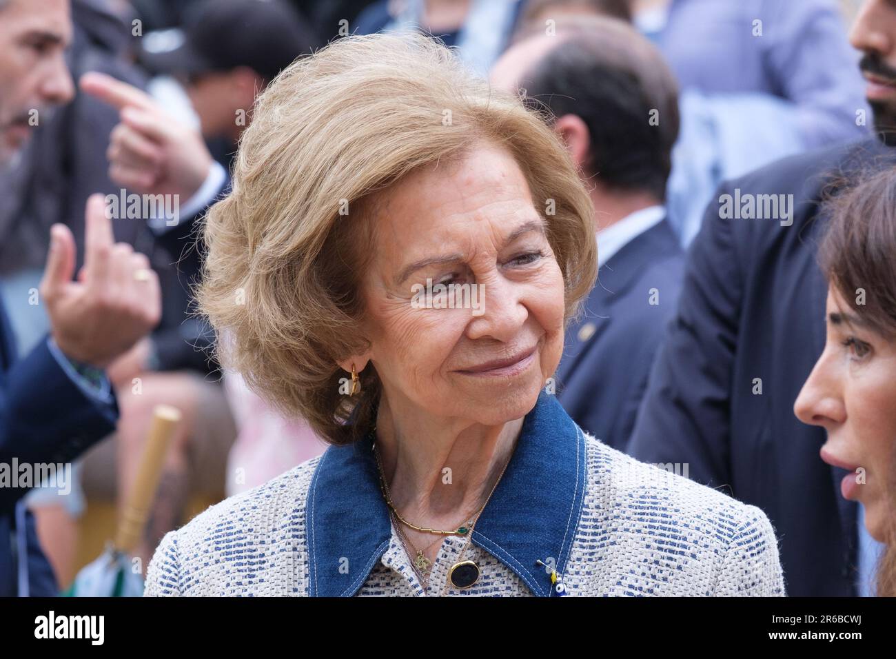 Madrid, Spanien. 08. Juni 2023. Königin Sofia von Spanien während ihres Besuchs im Zoo Aquarium in Madrid. Die Queen Sofia Foundation und das Madrid Zoo Aquarium arbeiten zusammen, um das Bewusstsein für die Erhaltung der marinen Biodiversität zu schärfen. Kredit: SOPA Images Limited/Alamy Live News Stockfoto