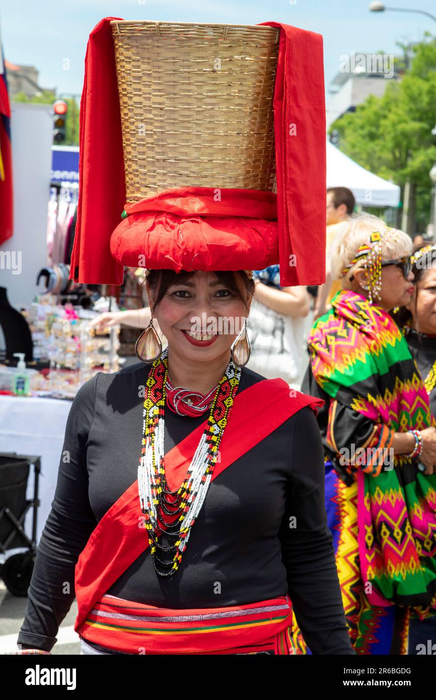 Washington, DC - die Fiesta Asia Street Fair. Das jährliche Festival bietet Unterhaltung und Speisen aus über 20 panasiatischen Kulturen. Es wird festgehalten Stockfoto