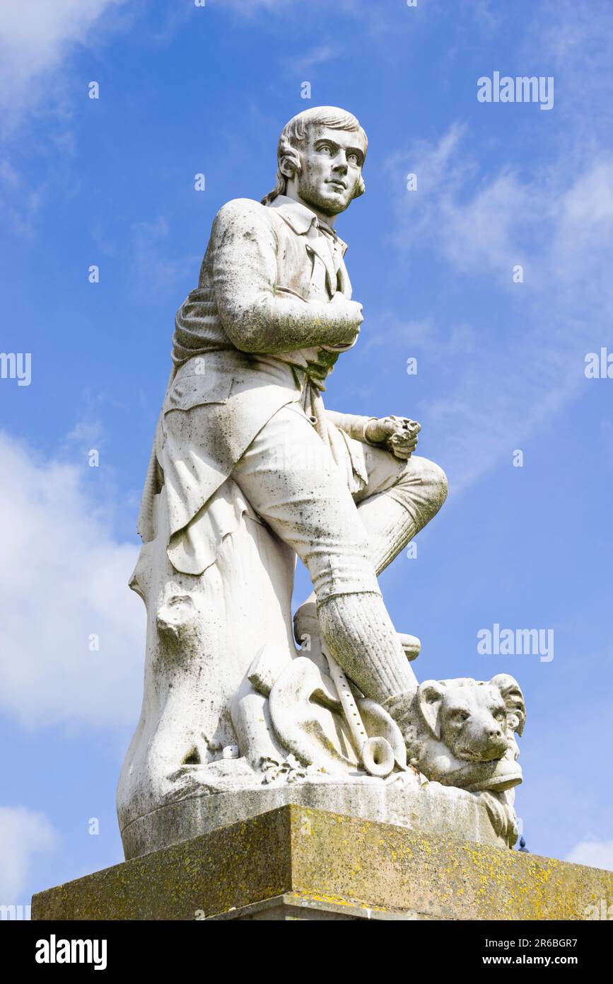 Dumfries, Statue von Robert Burns im Stadtzentrum von Dumfries, Dumfries und Galloway, Schottland GB Europa Stockfoto