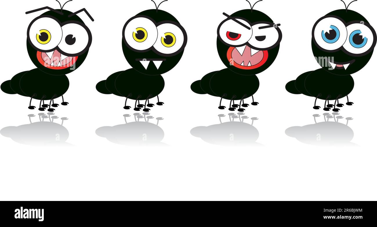 Verschiedene Ameisen mit unterschiedlichen Emotionen Stock Vektor
