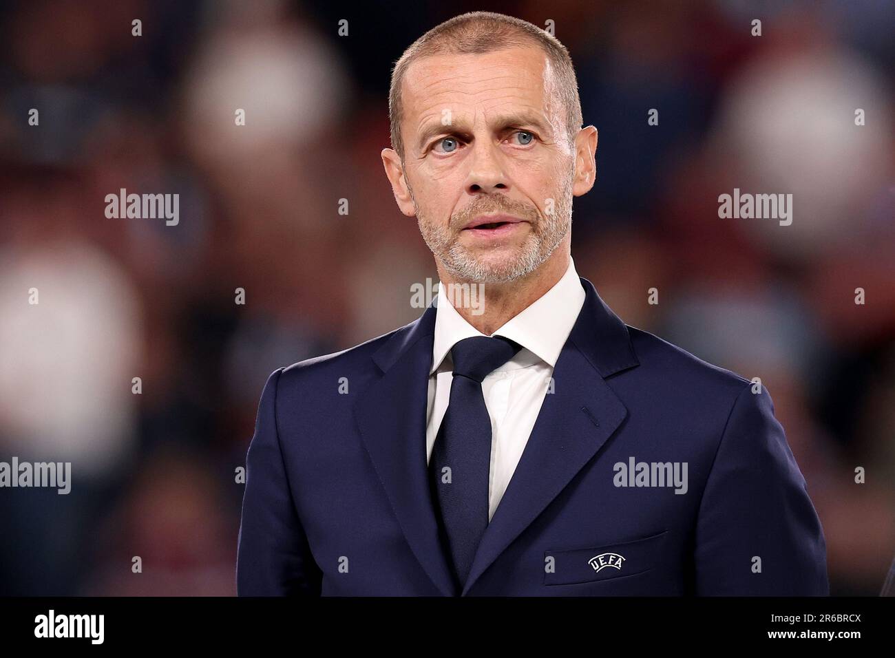 Eden Arena, Prag, Tschechische Republik. 7. Juni 2023. UEFA Europa Conference League Football Final, Fiorentina gegen West Ham United; UEFA-Präsident Aleksander Ceferin Credit: Action Plus Sports/Alamy Live News Stockfoto