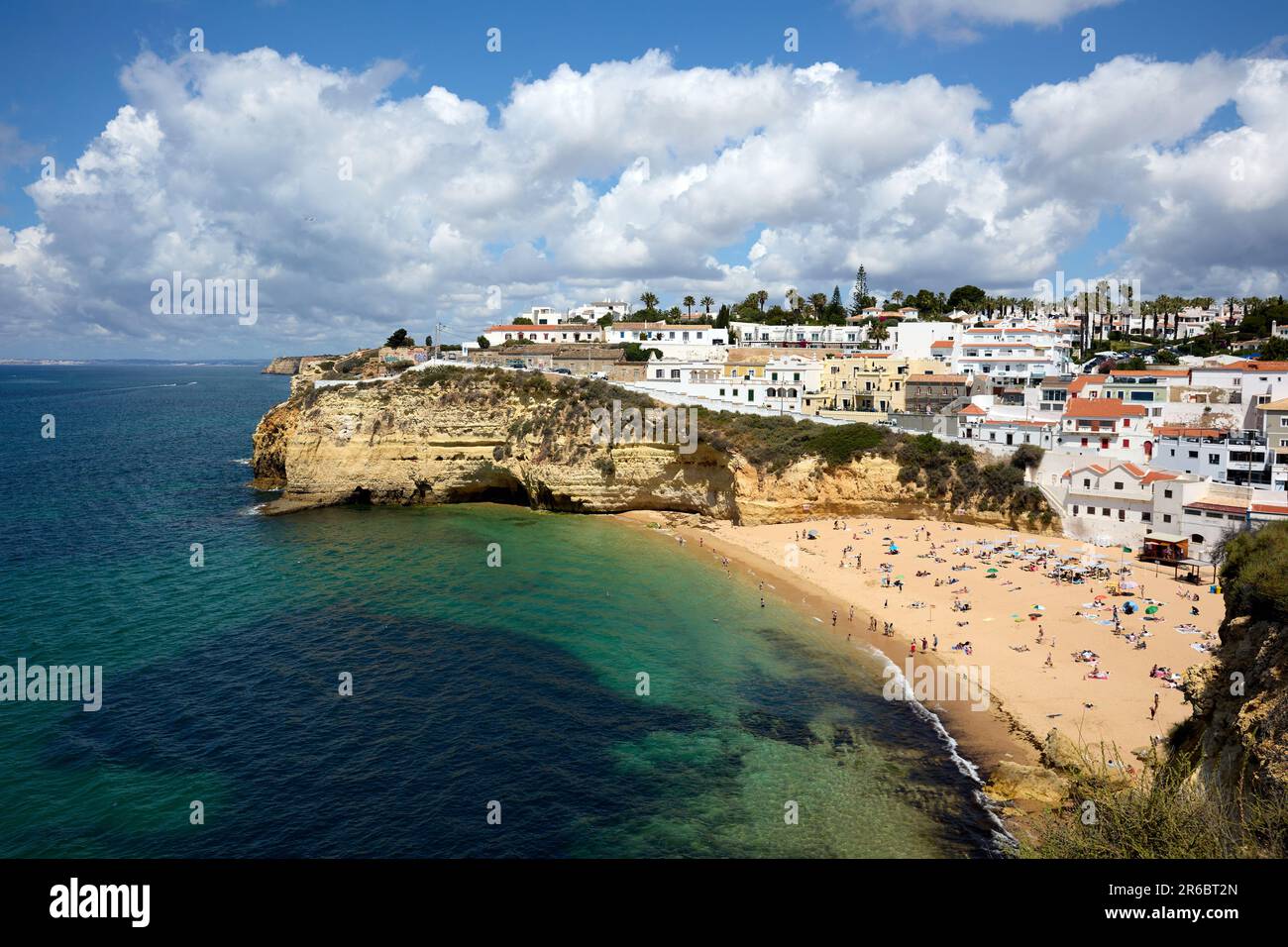 Praia de Carvoeiro Algarve Portugal Stockfoto