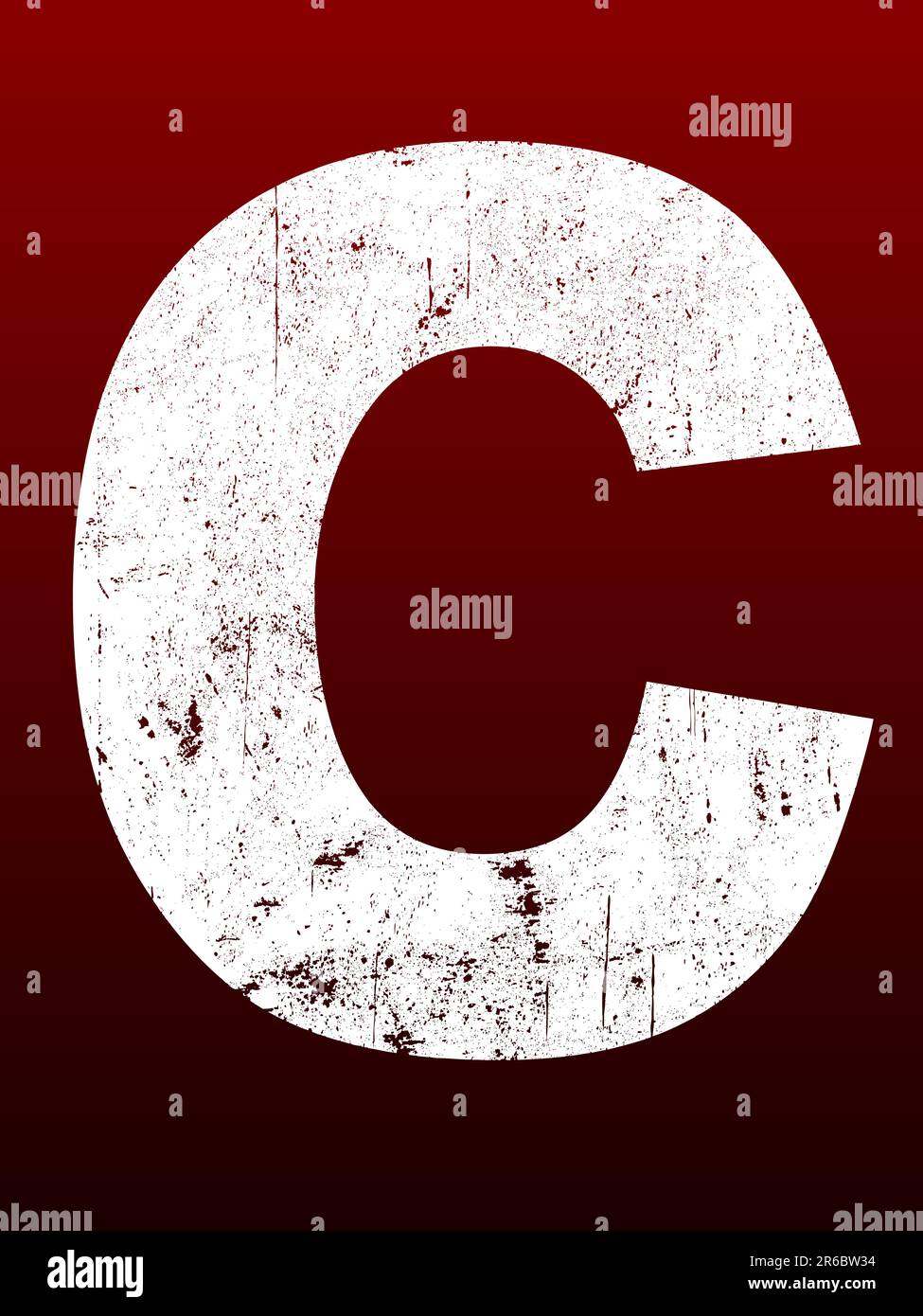 Fettkörnige Buchstaben - C (sehr detaillierter Grunge-Buchstabe) Stock Vektor