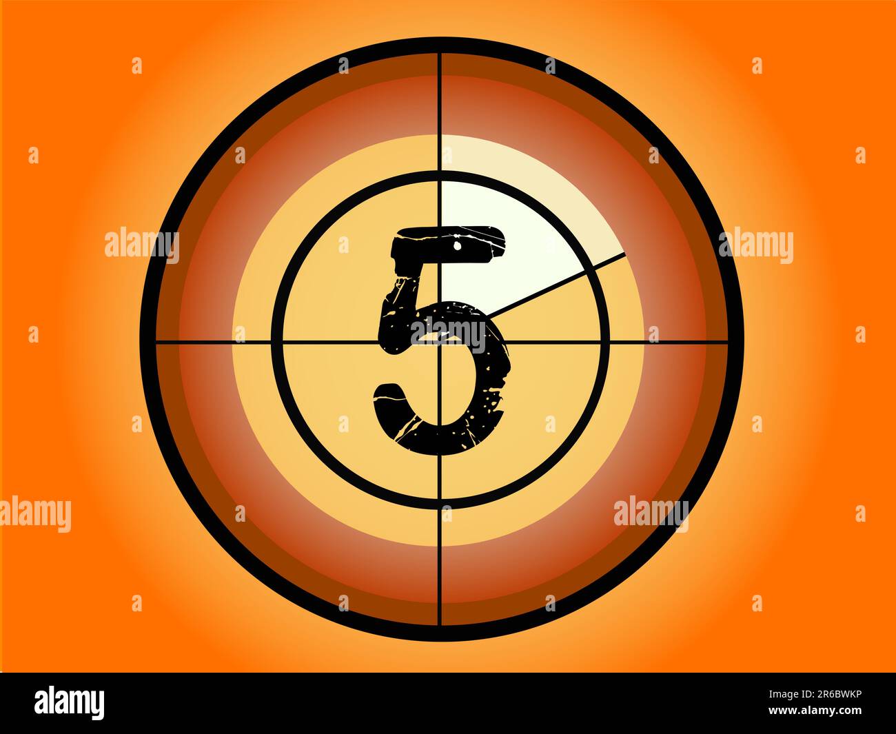 Countdown für orangefarbene und rote Kreise bei Nr. 5 - (Vektorformat) Stock Vektor
