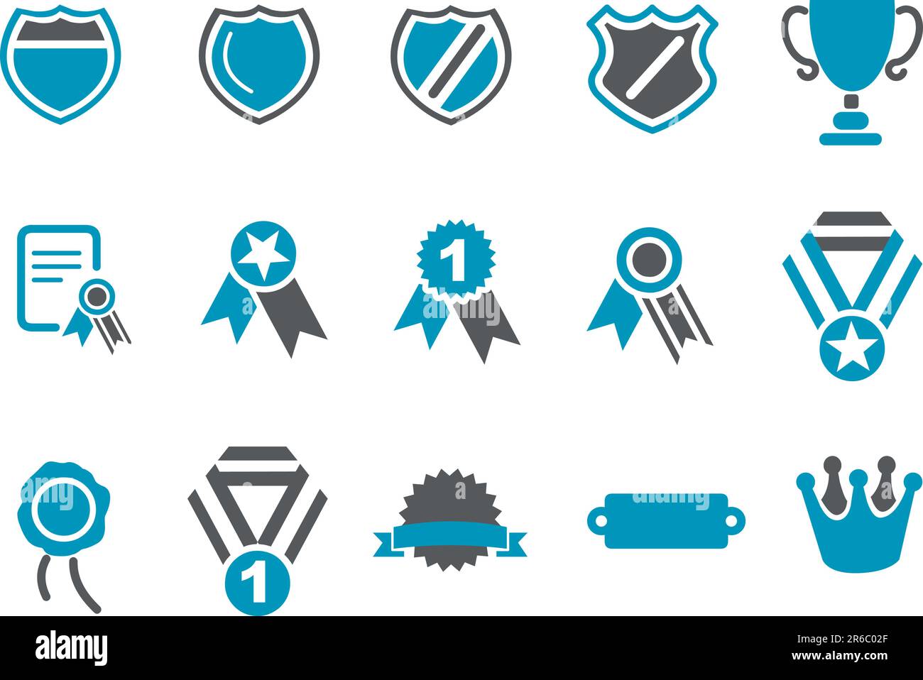 Vector Icons Pack – Blue Series, Badges Kollektion Stock Vektor