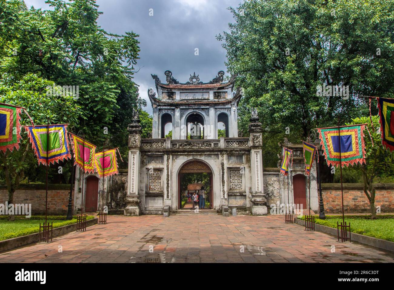 In Hanoi, Vietnam, ON, 2-09-2019, Tempel der Literatur oder Van Miếu, dem Konfuzius gewidmet und Gastgeber der ersten nationalen Universität Vietnams. Stockfoto