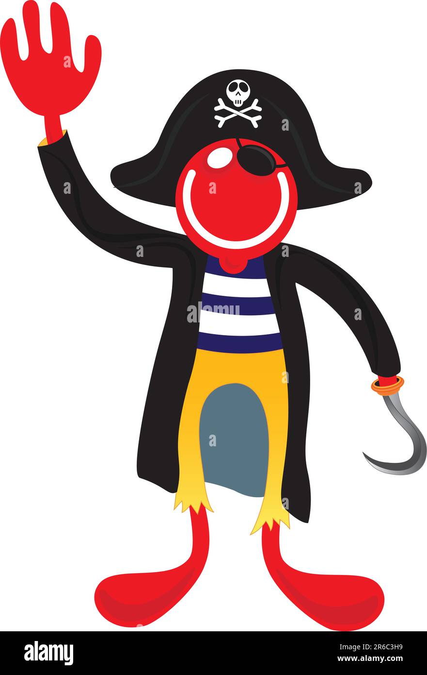 Lächelnder Pirat mit Haken Stock Vektor