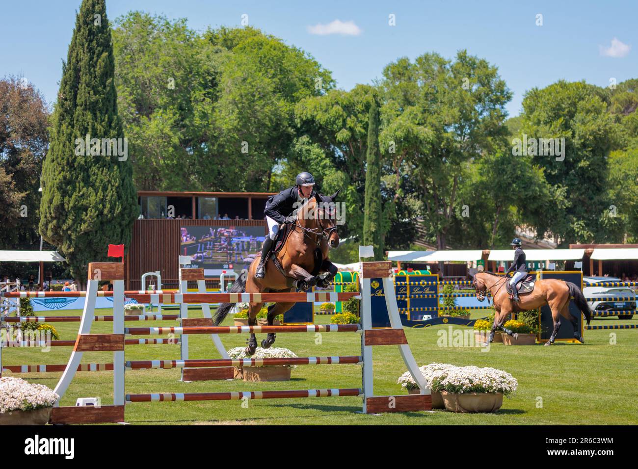 Rom, Italien. 27. Mai 2023. Alain Jufer (SUI) während der 90° CSIO ROMA 2023, CSIO5* Nations Cup - 1,55m - 110,000 EUR - LR - LORO PIANA TROPHÄE, auf der Piazza di Siena in Rom, Italien. (Foto: Gennaro Leonardi/Pacific Press/Sipa USA) Guthaben: SIPA USA/Alamy Live News Stockfoto