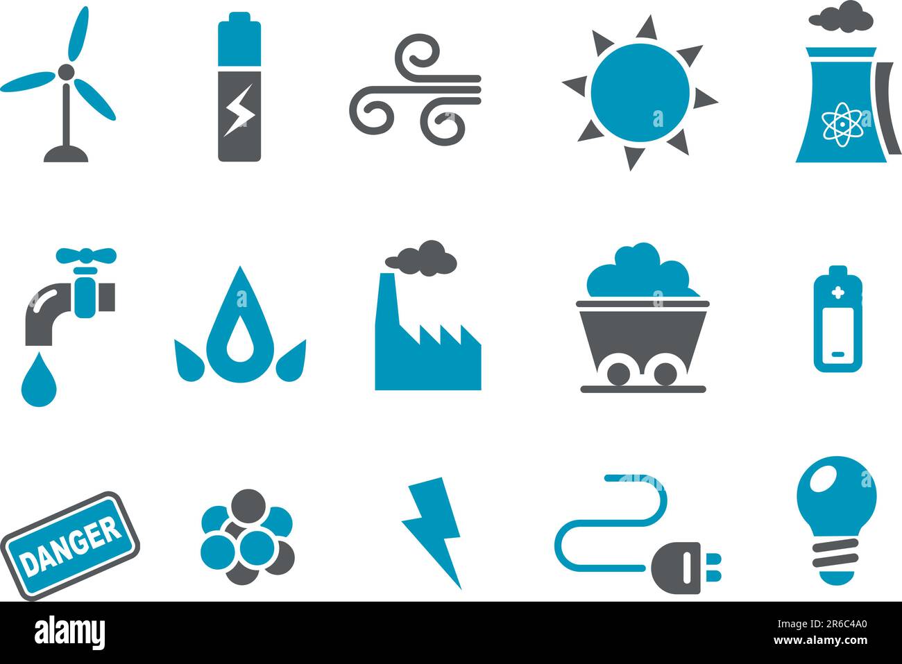 Vector Icons Pack - Blue Series, Energiegewinnung Stock Vektor