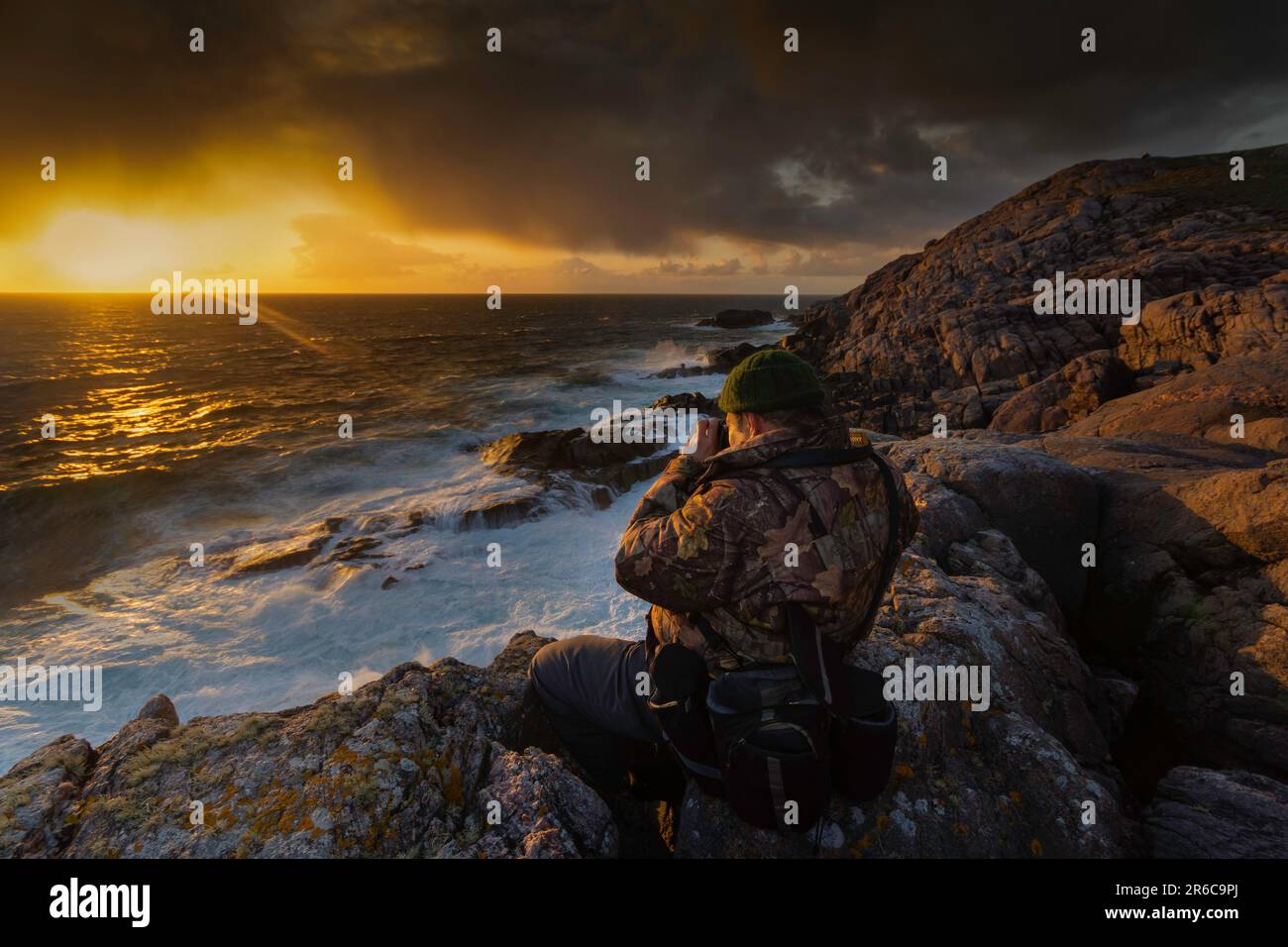 Den Sturm fotografieren, Kinlochbervie, Schottland Stockfoto