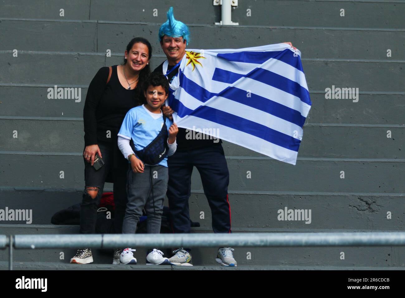 La Plata, Argentinien. 8. Juni 2023. Fans von Uruguay während des Halbfinalspiels der FIFA-Weltmeisterschaft U20 im Diego Maradona Stadium ( Kredit: Néstor J. Beremblum/Alamy Live News Stockfoto