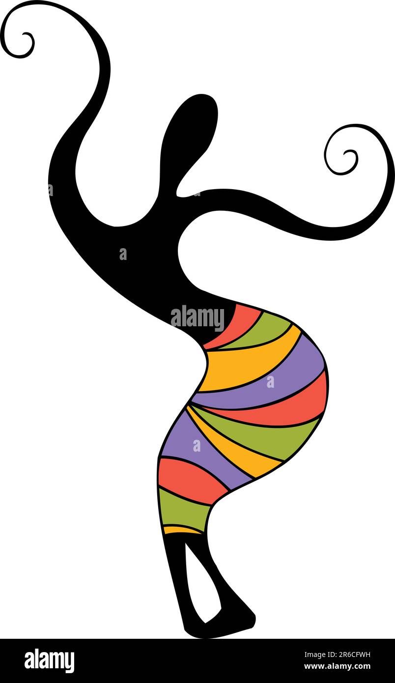 Künstlerisches Bild einer Stammestänzerin. Stock Vektor