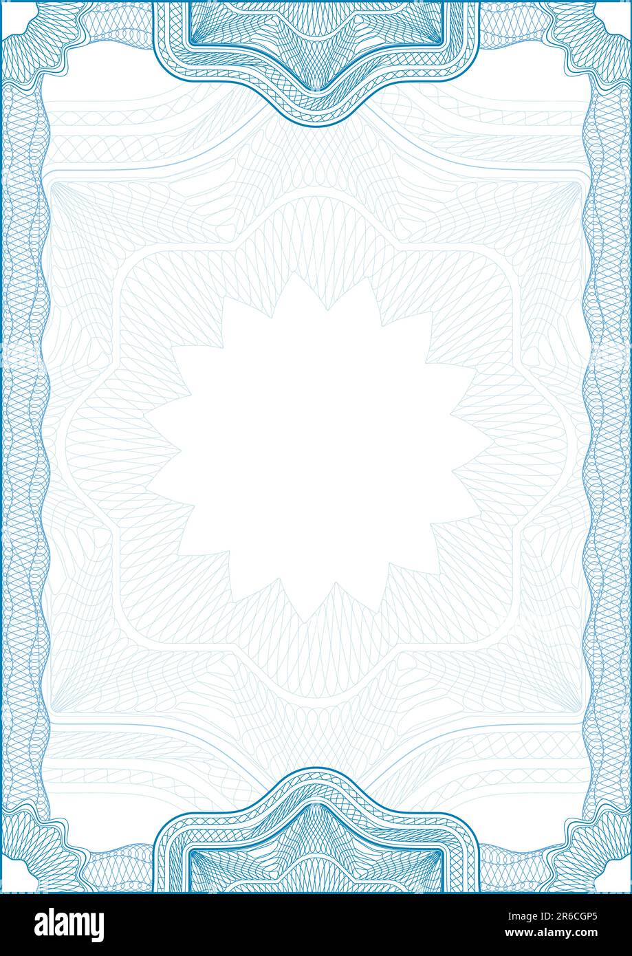 Klassische Guilloche-Grenze für Diplom oder Zeugnis. A4 . Schichten sind getrennt! Stock Vektor