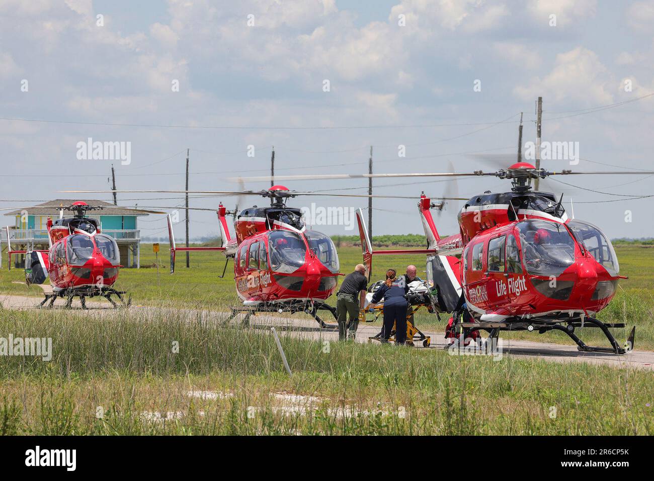 Three Memorial Hermann Life Flight Helicopters transported five injured ...