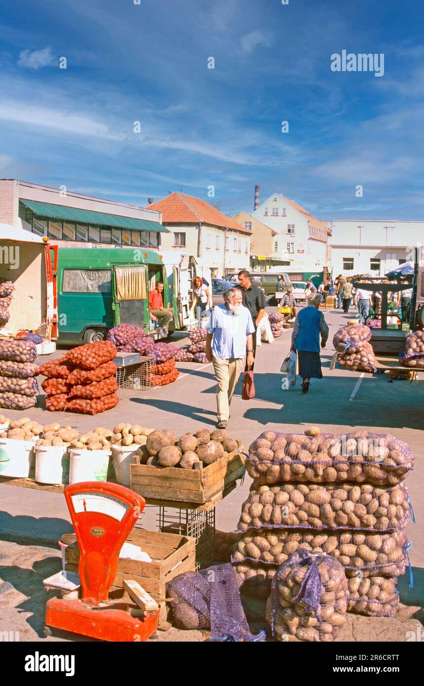 Farmers' Market, Klaipeda, Litauen Stockfoto
