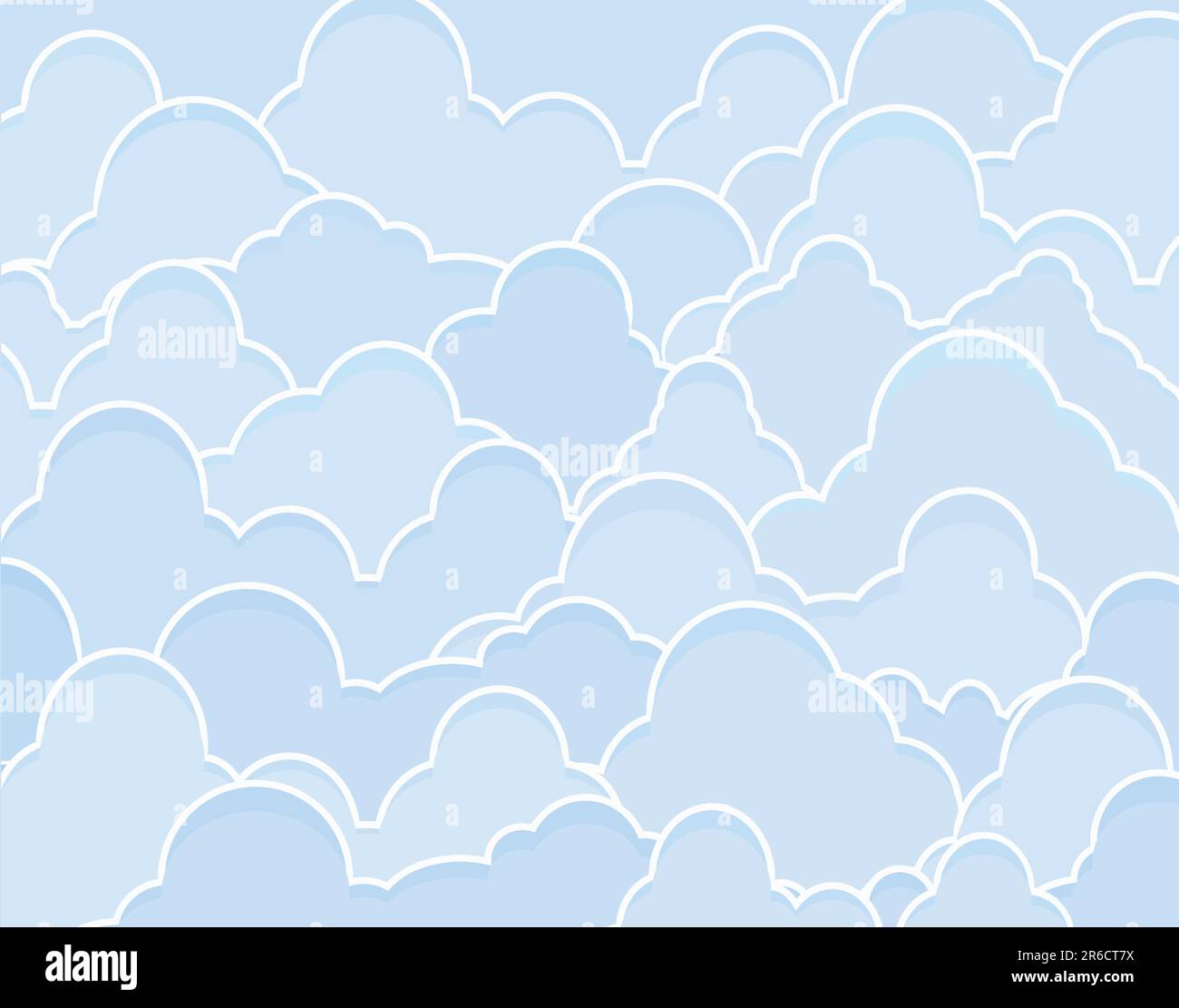 Hintergrund-editierbare Vektor-Illustration der blauen Cumulus-Wolken Stock Vektor
