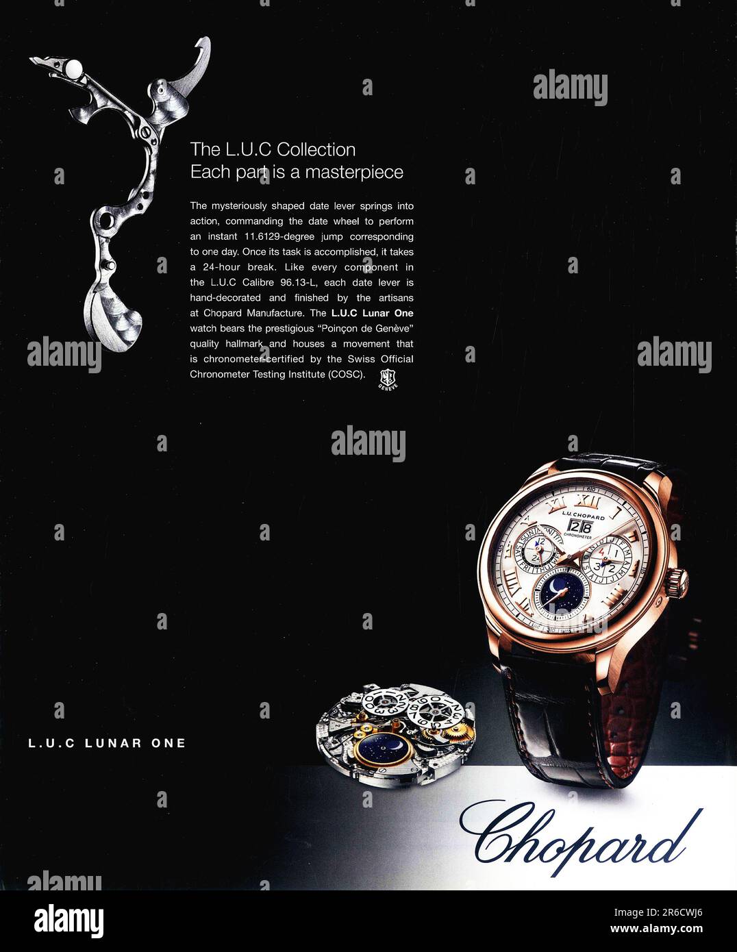 Chopard L.U.C Lunar One Uhrenwerbung in einer Zeitschrift 2014 Stockfoto