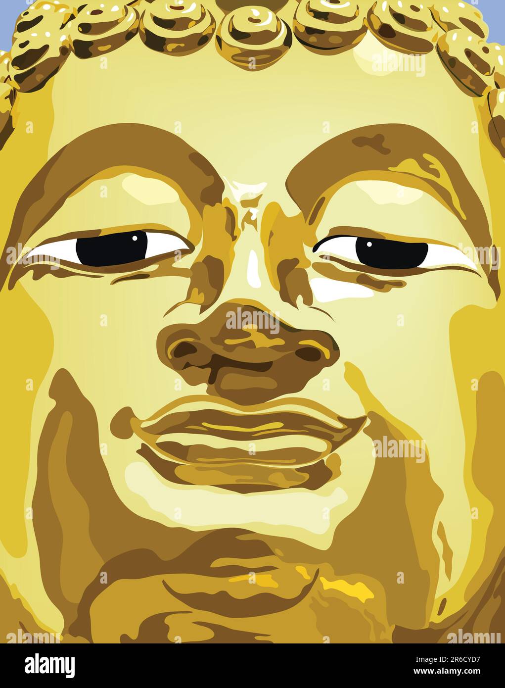 Bearbeitbares Vektor-Illustration einer Buddha-Statue Gesicht Stock Vektor