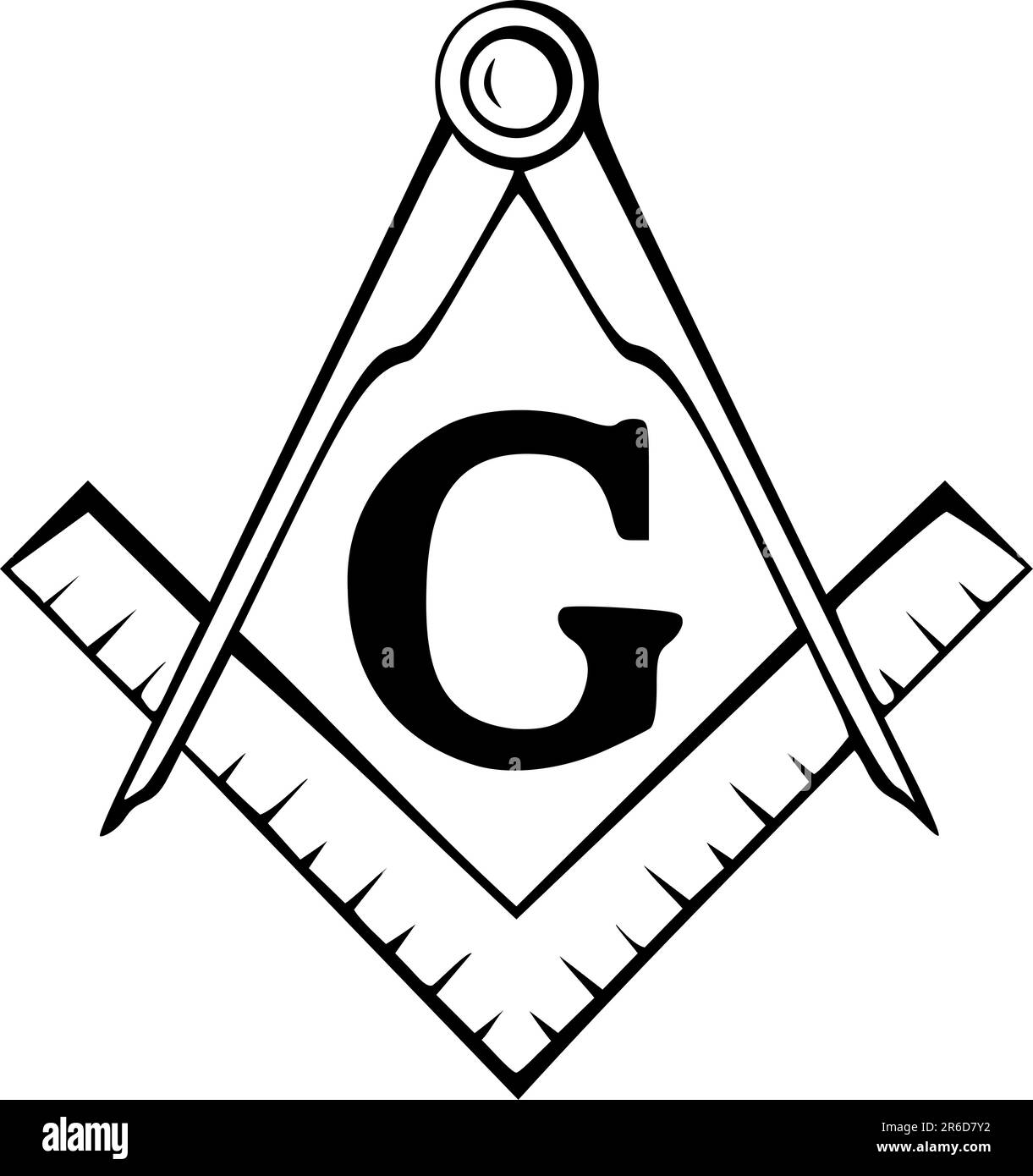 Masonic Kompass und quadratische Symbol Stock Vektor