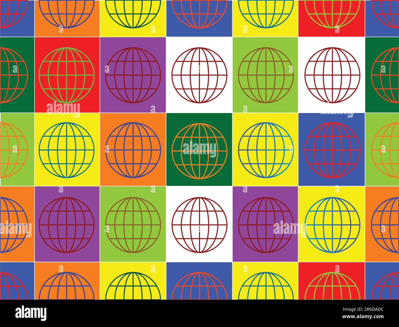 Nahtloses Muster - ein Hintergrund mit mehrfarbigen Globen in einem Vektor Stock Vektor